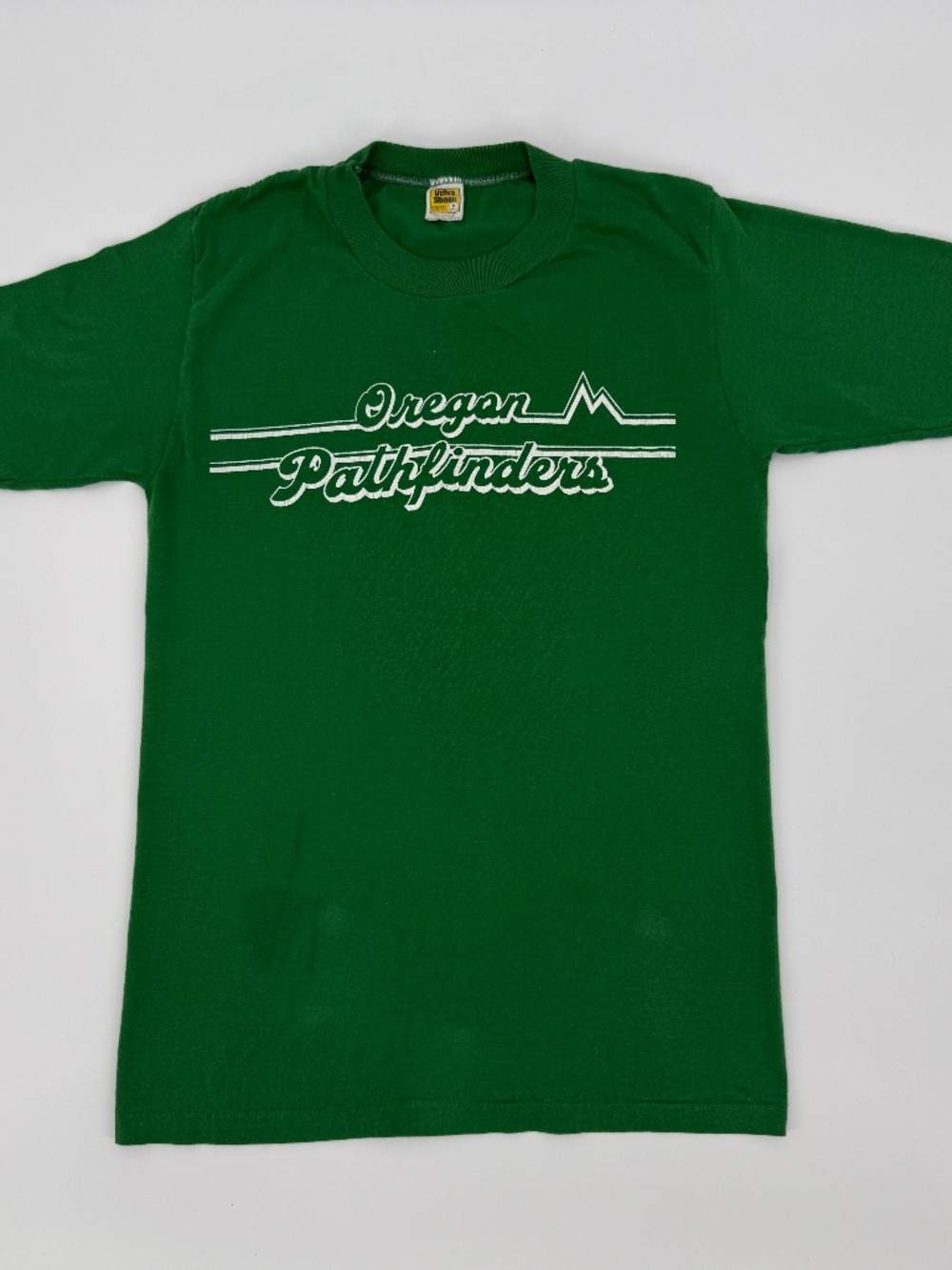 Vintage 80s Velva Sheen Oregon Pathfinders T Shirt M Single Stitch Green Graphic